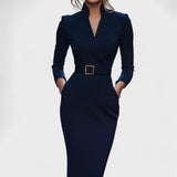 Inês | Elegantna Vööga Haljina