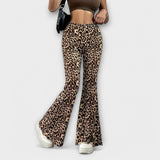 Leopard Bootcut Hlače
