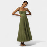 Celine | Plisirana midi haljina s tilom