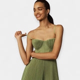 Celine | Plisirana midi haljina s tilom