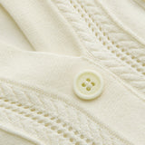 Ruffled Button-Down Knit Top