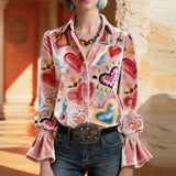 Vintage Bluza s Uzorkom Srca