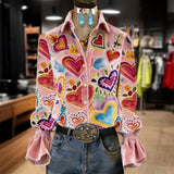 Vintage Bluza s Uzorkom Srca