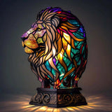 Lev - Lampa s vitražom