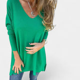 Leontýna – Ležerna pletena tunika s izrezom u V