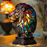 Lev - Lampa s vitražom