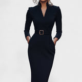 Inês | Elegantna Vööga Haljina